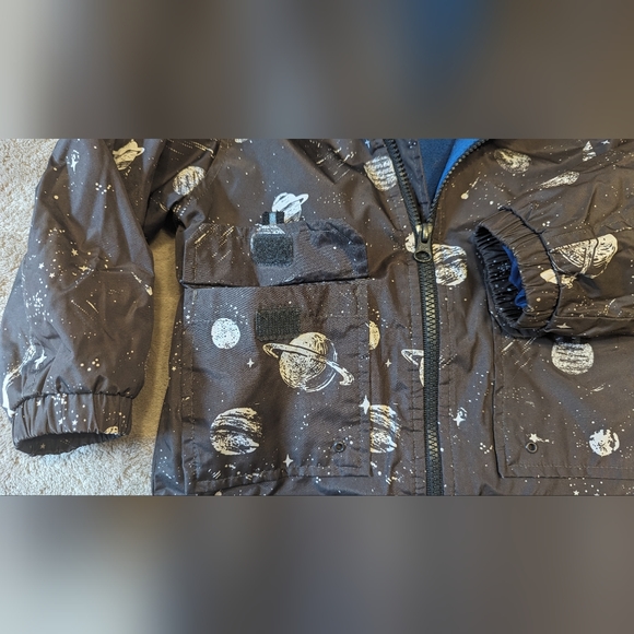 Carter's Fleece-Lined Space Print Rain Jacket 3T - Picture 2 of 4